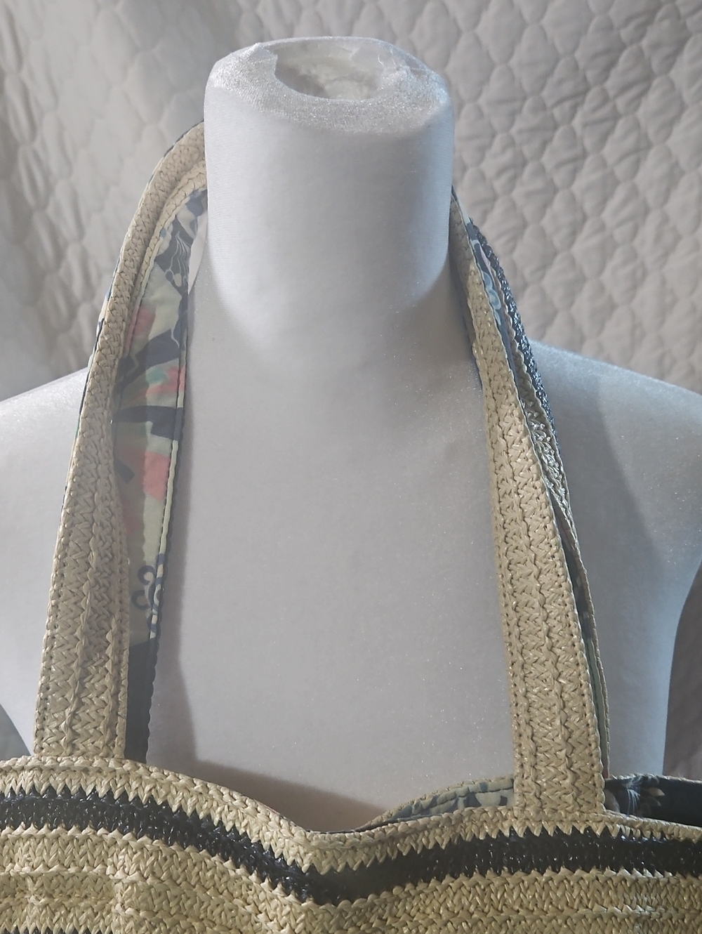 Vera Bradley Seashore Striped Straw Tote - Picture 3 of 7